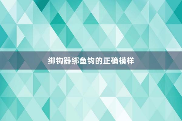 绑钩器绑鱼钩的正确模样